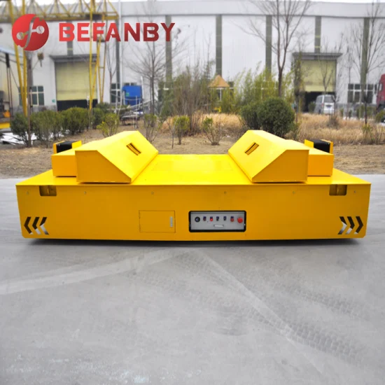 China Plant Industrial Material Transport Aluminum Coil Electric Flat Trackless Transfer Cart